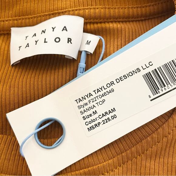 TANYA TAYLOR Sanna Top Caramel Orange Tan Shoulder Cutouts Wraparound Band NEW - Picture 13 of 16